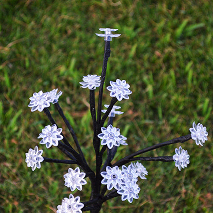 Moderne Art Deco Kirschblüte Lotus Kunststoff LED Outdoor Erdstecker Licht für Garten | Karnz