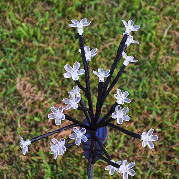 Moderne Art Deco Kirschblüte Lotus Kunststoff LED Outdoor Erdstecker Licht für Garten | Karnz