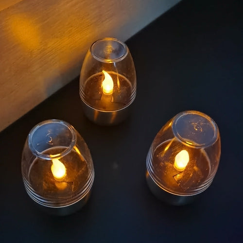 Moderner minimalistischer Kerzenrunde PC Edelstahl LED Außenlicht für den Garten | Karnz