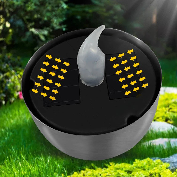 Moderner minimalistischer Kerzenrunde PC Edelstahl LED Außenlicht für den Garten | Karnz
