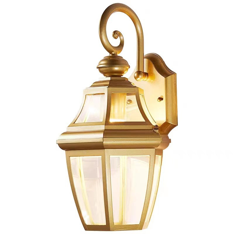 Zeitgenössische nordische runde Gericht wasserdichte Glas-Hardware 1-Licht Wandleuchte Lampe für Außenpatio | Karnz