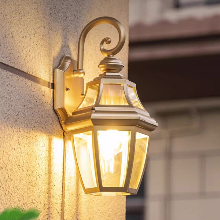 Zeitgenössische nordische runde Gericht wasserdichte Glas-Hardware 1-Licht Wandleuchte Lampe für Außenpatio | Karnz