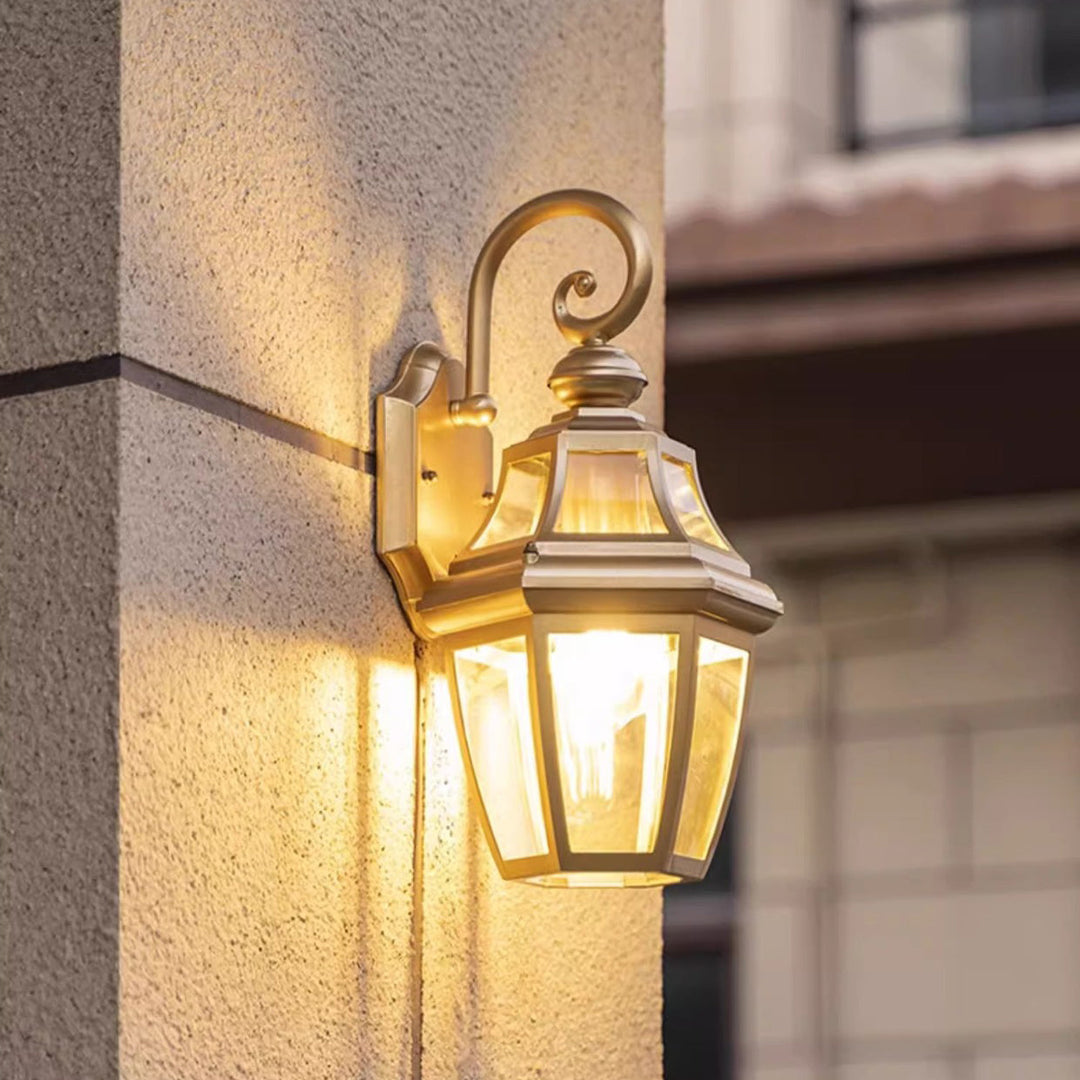 Zeitgenössische nordische runde Gericht wasserdichte Glas-Hardware 1-Licht Wandleuchte Lampe für Außenpatio | Karnz