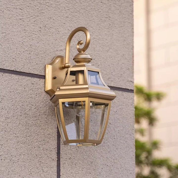 Zeitgenössische nordische runde Gericht wasserdichte Glas-Hardware 1-Licht Wandleuchte Lampe für Außenpatio | Karnz