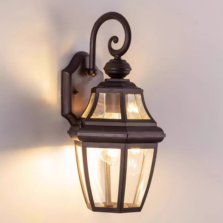 Zeitgenössische nordische runde Gericht wasserdichte Glas-Hardware 1-Licht Wandleuchte Lampe für Außenpatio | Karnz
