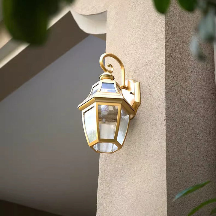 Zeitgenössische nordische runde Gericht wasserdichte Glas-Hardware 1-Licht Wandleuchte Lampe für Außenpatio | Karnz