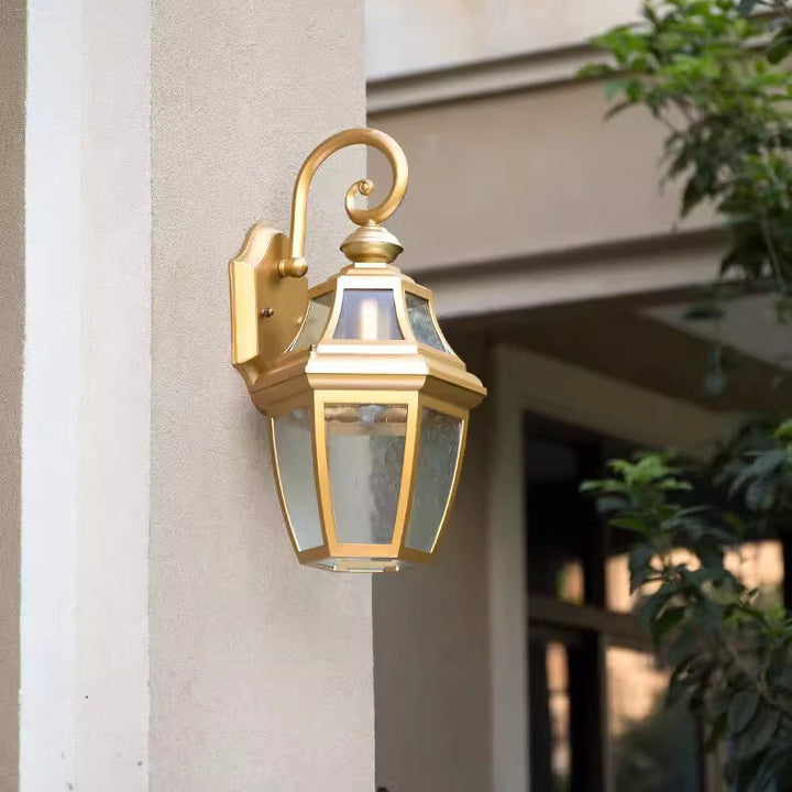 Zeitgenössische nordische runde Gericht wasserdichte Glas-Hardware 1-Licht Wandleuchte Lampe für Außenpatio | Karnz