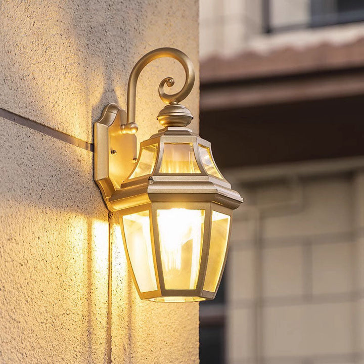 Zeitgenössische nordische runde Gericht wasserdichte Glas-Hardware 1-Licht Wandleuchte Lampe für Außenpatio | Karnz