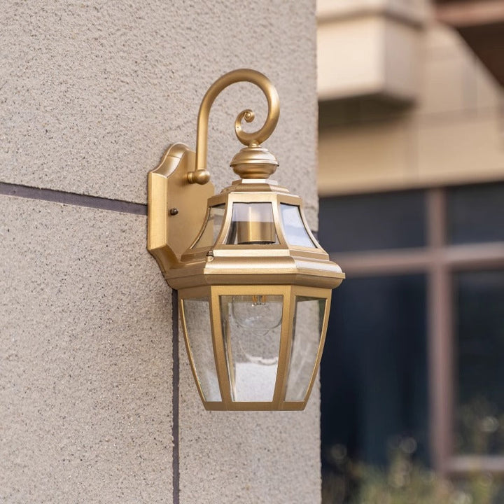 Zeitgenössische nordische runde Gericht wasserdichte Glas-Hardware 1-Licht Wandleuchte Lampe für Außenpatio | Karnz