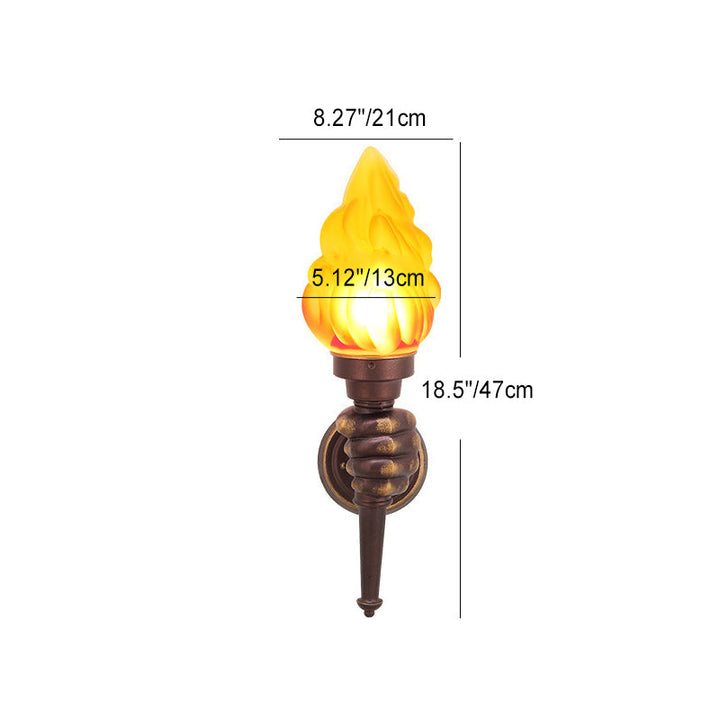 Traditionelle Vintage Fackelträgerform Glas Aluminium 1-Licht Wandlampe Für Außenbereich Patio | Karnz