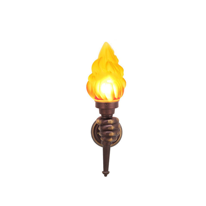Traditionelle Vintage Fackelträgerform Glas Aluminium 1-Licht Wandlampe Für Außenbereich Patio | Karnz