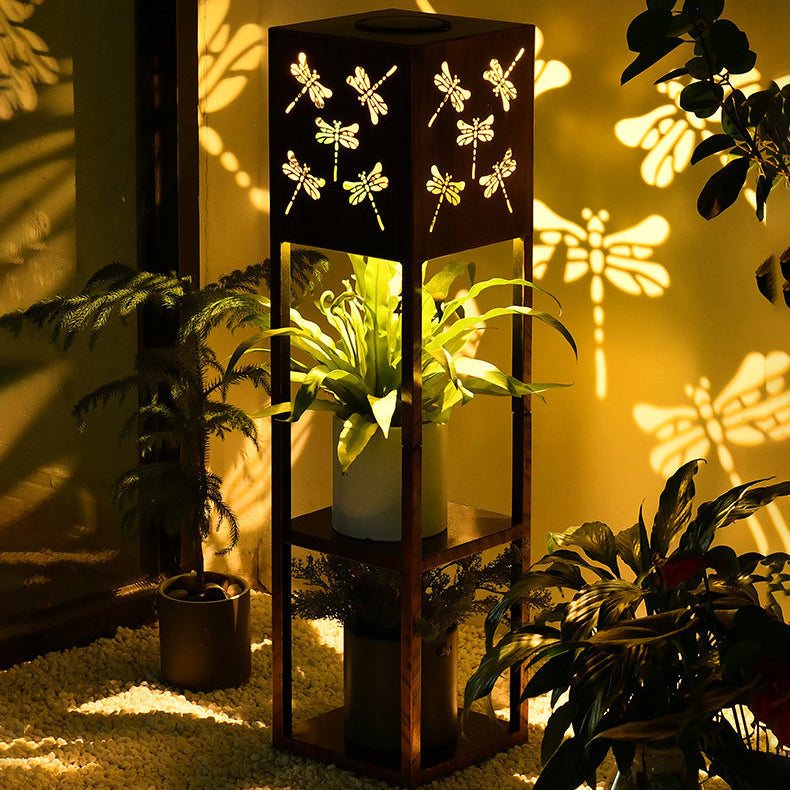 Moderne Minimalistische Rechteck Schmetterling Kolibri Libelle Eisen LED Außenlicht Für Garten | Karnz
