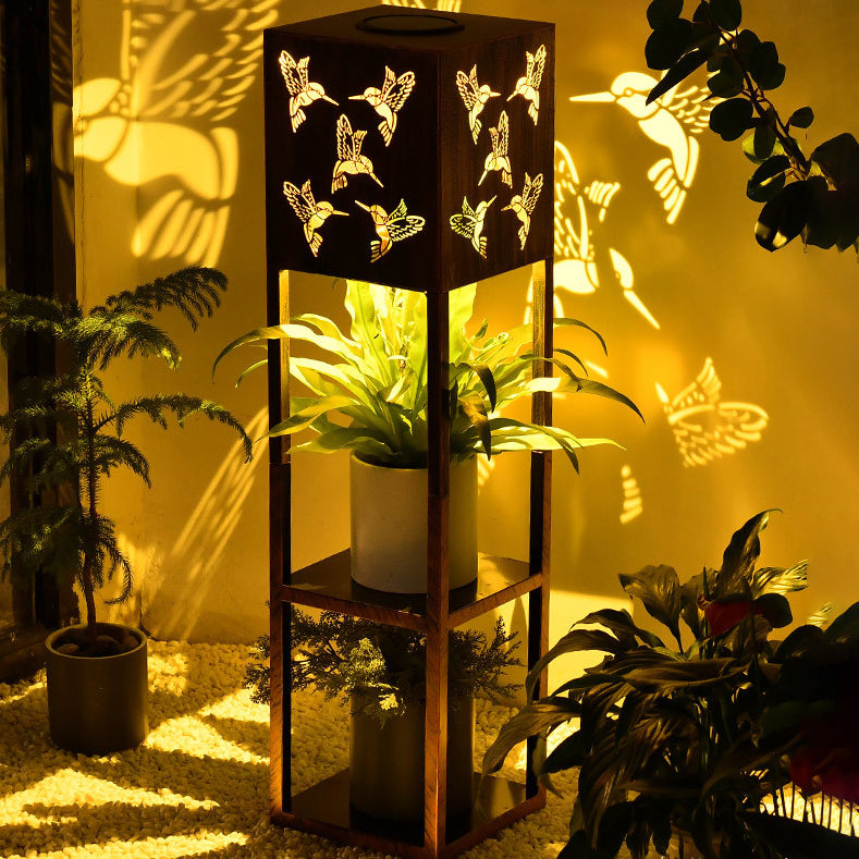 Moderne Minimalistische Rechteck Schmetterling Kolibri Libelle Eisen LED Außenlicht Für Garten | Karnz