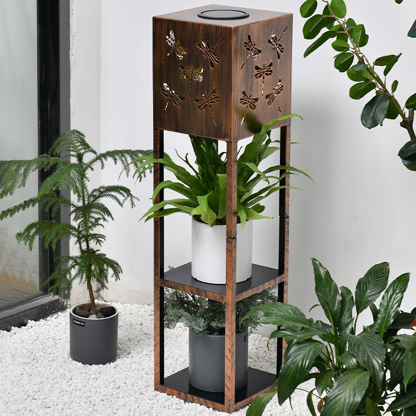 Moderne Minimalistische Rechteck Schmetterling Kolibri Libelle Eisen LED Außenlicht Für Garten | Karnz