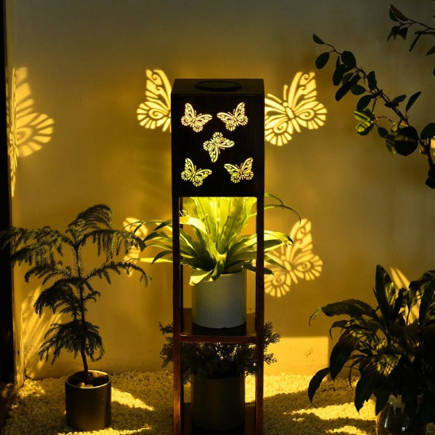 Moderne Minimalistische Rechteck Schmetterling Kolibri Libelle Eisen LED Außenlicht Für Garten | Karnz
