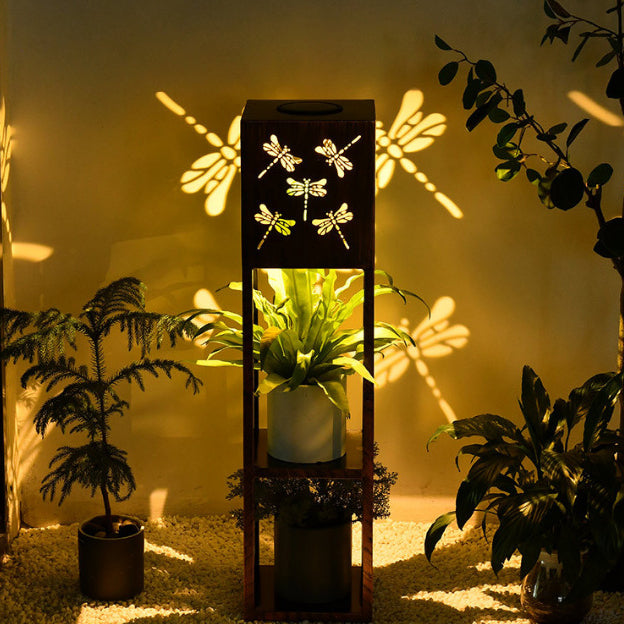 Moderne Minimalistische Rechteck Schmetterling Kolibri Libelle Eisen LED Außenlicht Für Garten | Karnz