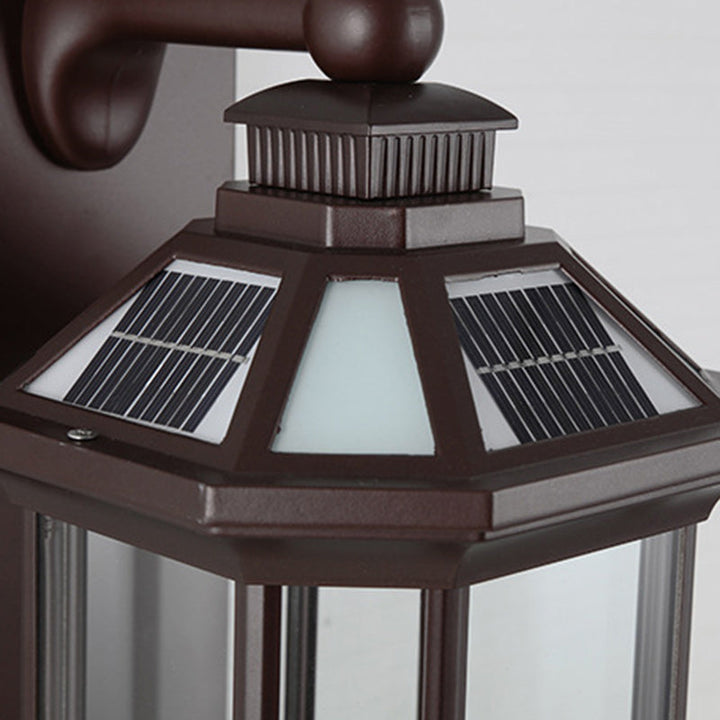 Traditionelle Vintage Achtkantige Quadratische Wasserdichte Glas Aluminium 1-Licht Wand Scone Lampe Für Außenpatio | Karnz