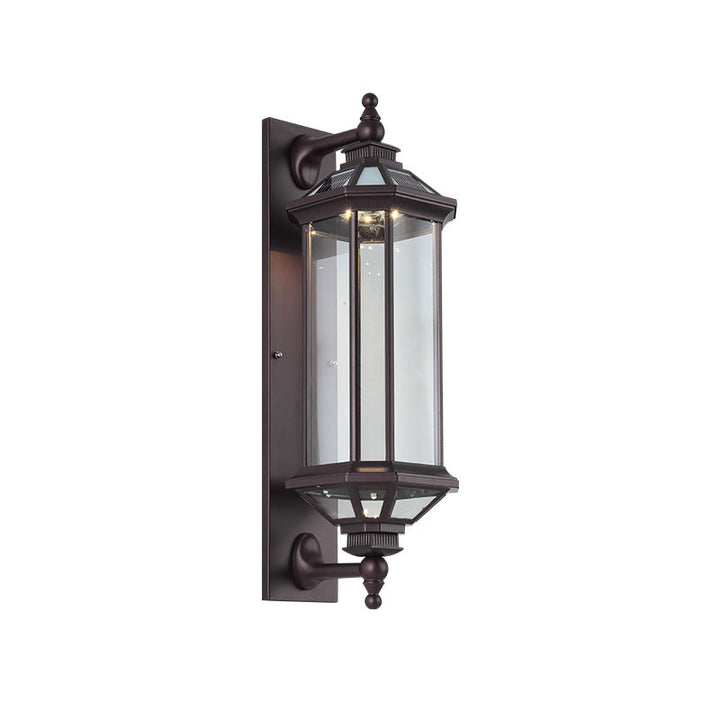 Traditionelle Vintage Achtkantige Quadratische Wasserdichte Glas Aluminium 1-Licht Wand Scone Lampe Für Außenpatio | Karnz