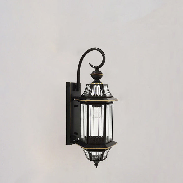 Traditionelle Vintage Runde Zylinder Glas Kupfer 1-Licht Wandleuchte Lampe Für Garten | Karnz