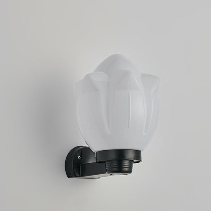 Moderne Schlichtheit Blumenform Quadratisch Zylinder Ball Acryl ABS Eisen 1-Licht Wandleuchte Lampe für Außenbereich Patio | Karnz