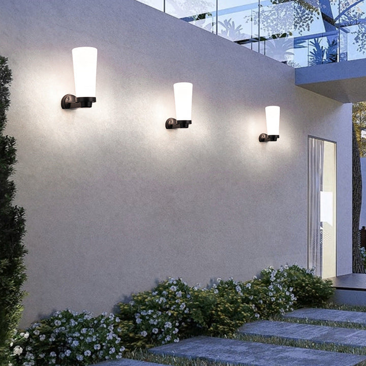 Moderne Schlichtheit Blumenform Quadratisch Zylinder Ball Acryl ABS Eisen 1-Licht Wandleuchte Lampe für Außenbereich Patio | Karnz
