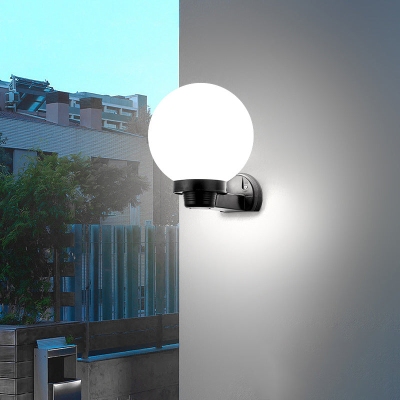 Moderne Schlichtheit Blumenform Quadratisch Zylinder Ball Acryl ABS Eisen 1-Licht Wandleuchte Lampe für Außenbereich Patio | Karnz
