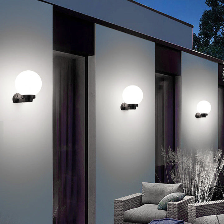 Moderne Schlichtheit Blumenform Quadratisch Zylinder Ball Acryl ABS Eisen 1-Licht Wandleuchte Lampe für Außenbereich Patio | Karnz