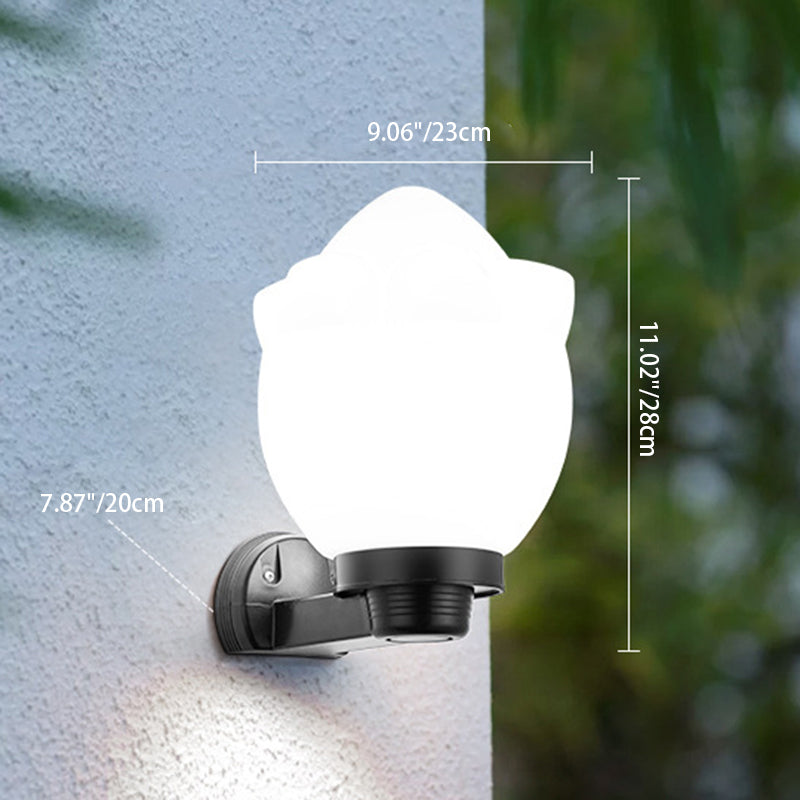 Moderne Schlichtheit Blumenform Quadratisch Zylinder Ball Acryl ABS Eisen 1-Licht Wandleuchte Lampe für Außenbereich Patio | Karnz