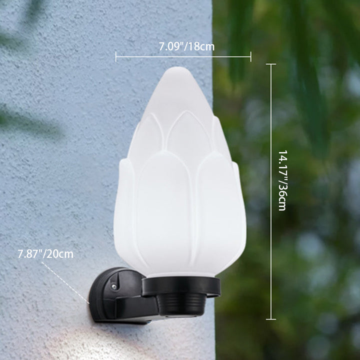 Moderne Schlichtheit Blumenform Quadratisch Zylinder Ball Acryl ABS Eisen 1-Licht Wandleuchte Lampe für Außenbereich Patio | Karnz