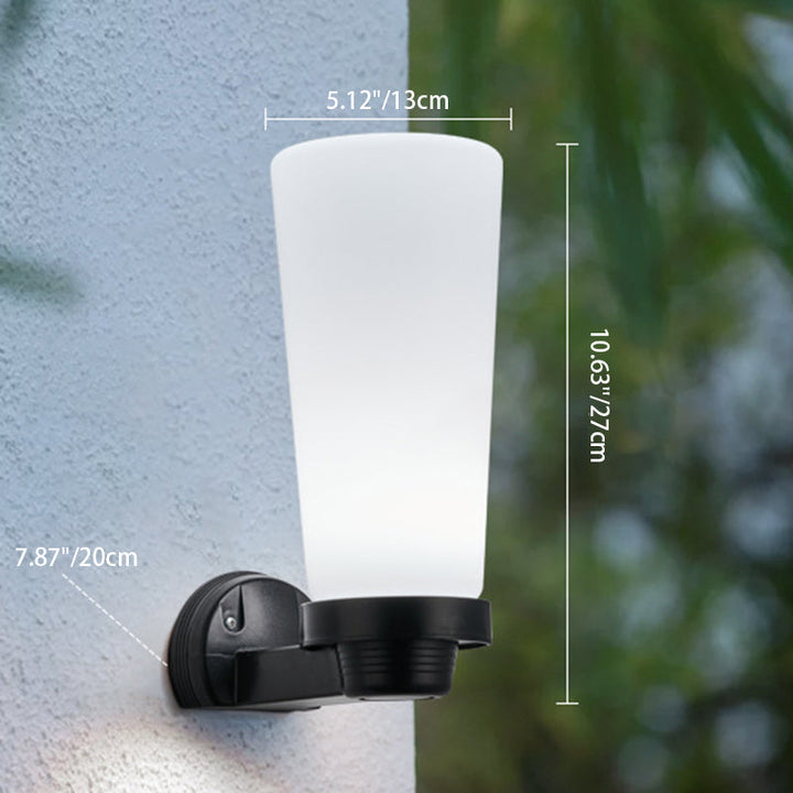 Moderne Schlichtheit Blumenform Quadratisch Zylinder Ball Acryl ABS Eisen 1-Licht Wandleuchte Lampe für Außenbereich Patio | Karnz