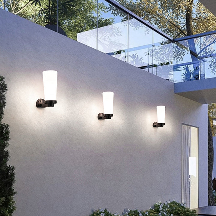 Moderne Schlichtheit Blumenform Quadratisch Zylinder Ball Acryl ABS Eisen 1-Licht Wandleuchte Lampe für Außenbereich Patio | Karnz