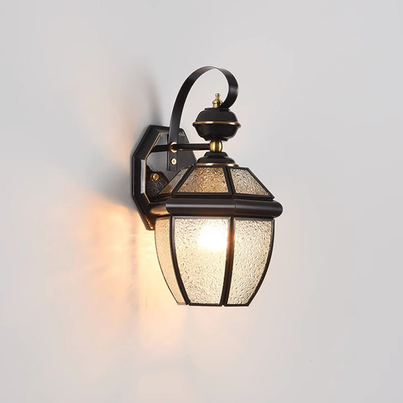 Zeitgenössische nordische Raum quadratische Glas Kupfer 1-Licht Wandleuchte Lampe für Außenpatio | Karnz