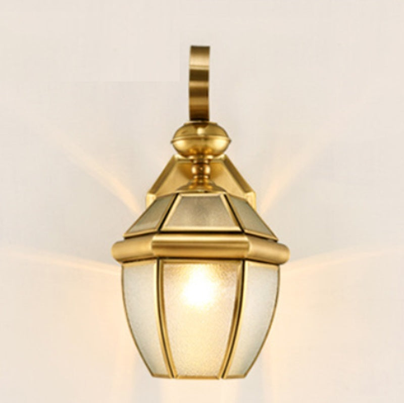 Zeitgenössische skandinavische sechseckige runde quadratische Glas Messing 1/3 Licht Wand-Sconce Lampe für Garten | Karnz