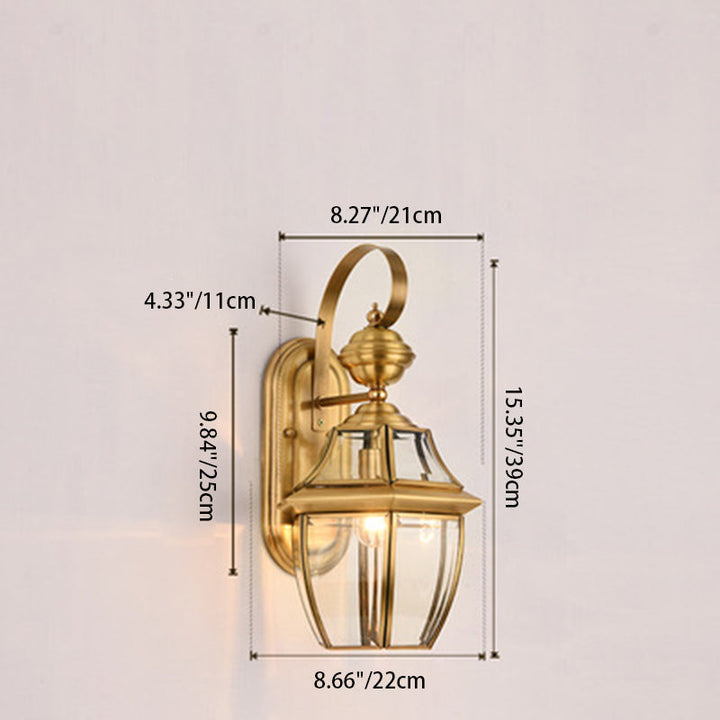 Zeitgenössische skandinavische sechseckige runde quadratische Glas Messing 1/3 Licht Wand-Sconce Lampe für Garten | Karnz