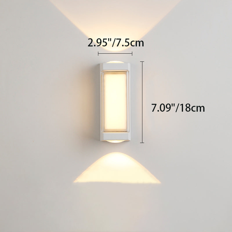 Moderne Einfachheit Rechteck Runde Diamant PC Aluminium LED Wandlampe Für Garten | Karnz