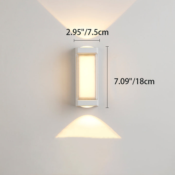 Moderne Einfachheit Rechteck Runde Diamant PC Aluminium LED Wandlampe Für Garten | Karnz