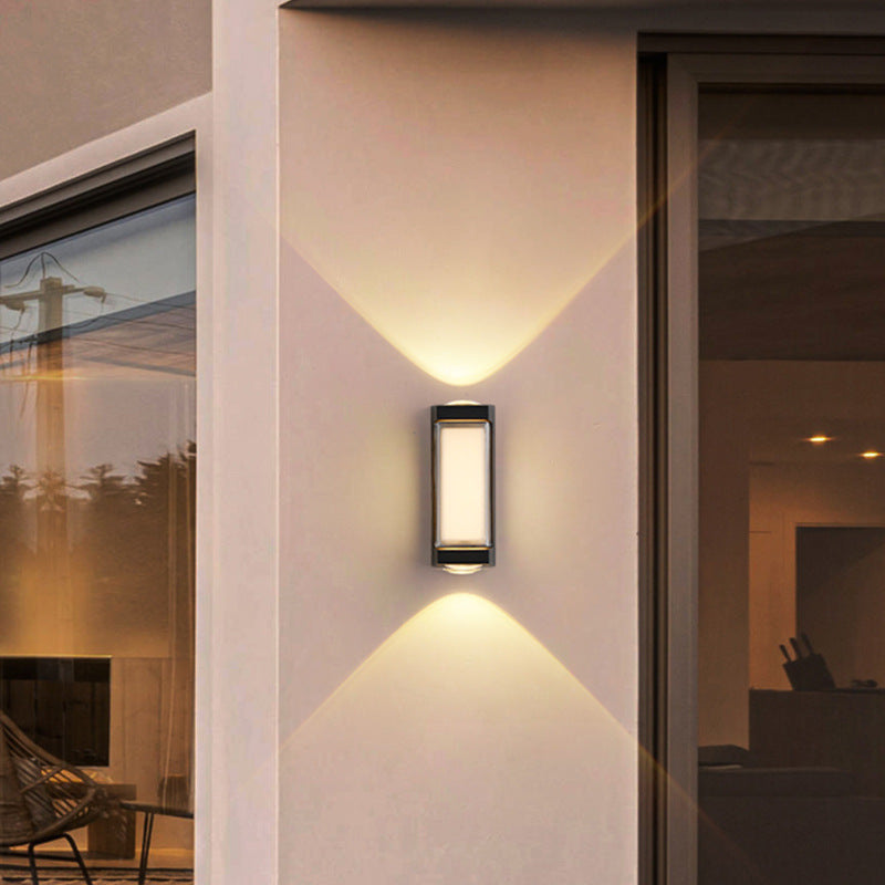Moderne Einfachheit Rechteck Runde Diamant PC Aluminium LED Wandlampe Für Garten | Karnz