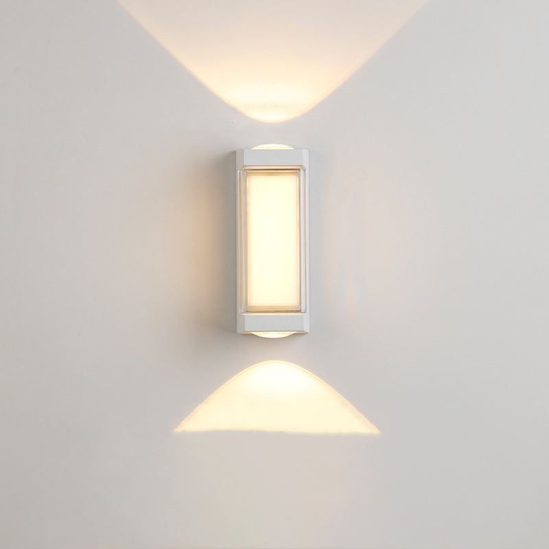 Moderne Einfachheit Rechteck Runde Diamant PC Aluminium LED Wandlampe Für Garten | Karnz