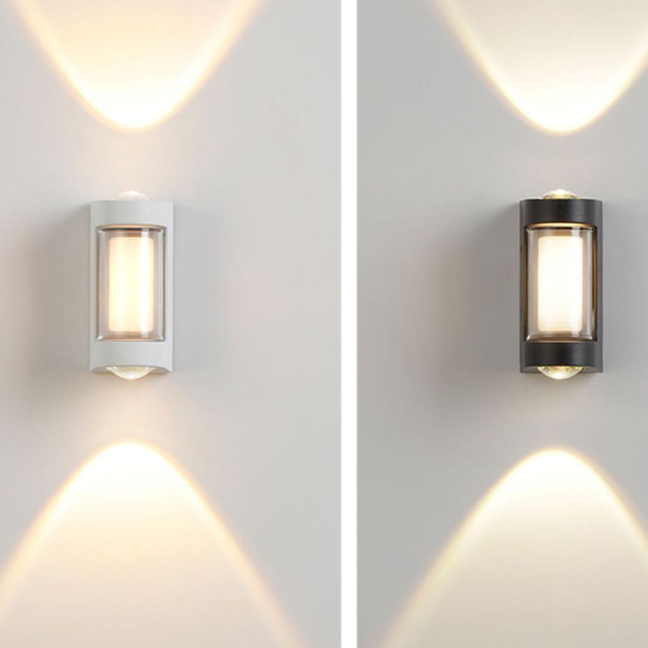 Moderne Einfachheit Rechteck Runde Diamant PC Aluminium LED Wandlampe Für Garten | Karnz