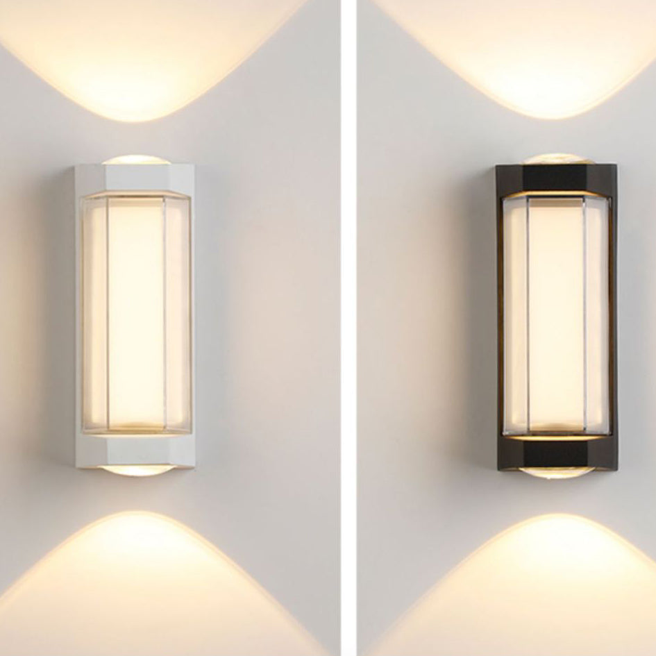 Moderne Einfachheit Rechteck Runde Diamant PC Aluminium LED Wandlampe Für Garten | Karnz