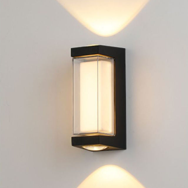 Moderne Einfachheit Rechteck Runde Diamant PC Aluminium LED Wandlampe Für Garten | Karnz