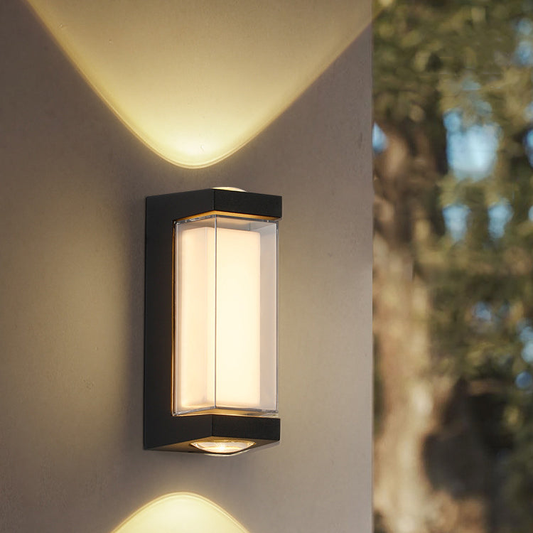 Moderne Einfachheit Rechteck Runde Diamant PC Aluminium LED Wandlampe Für Garten | Karnz