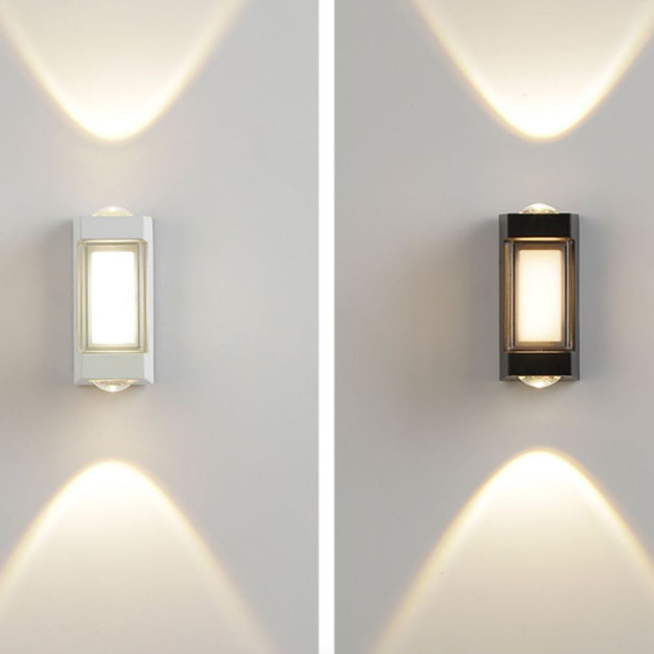 Moderne Einfachheit Rechteck Runde Diamant PC Aluminium LED Wandlampe Für Garten | Karnz