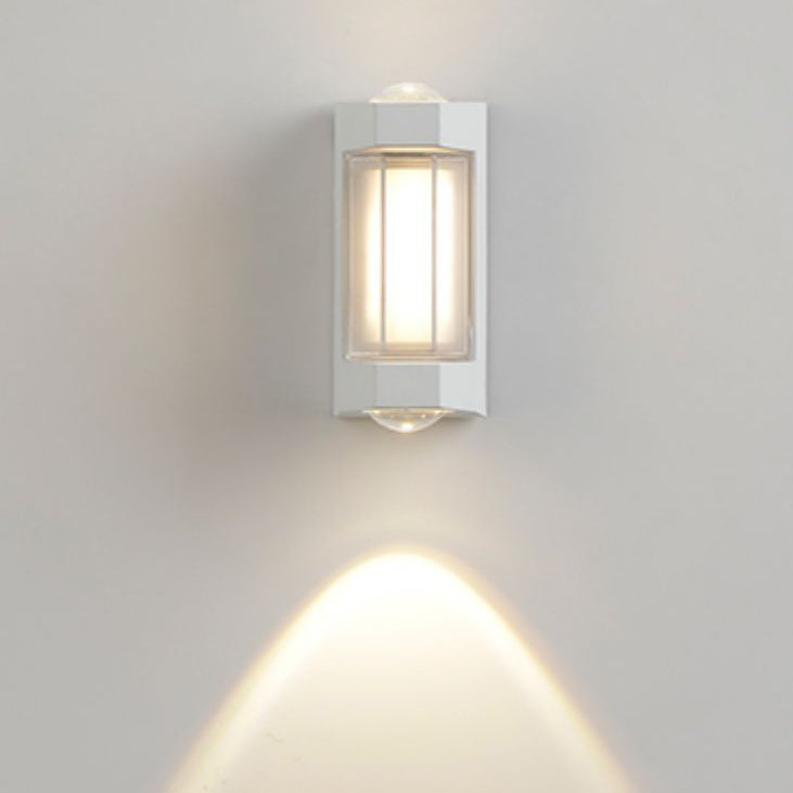 Moderne Einfachheit Rechteck Runde Diamant PC Aluminium LED Wandlampe Für Garten | Karnz