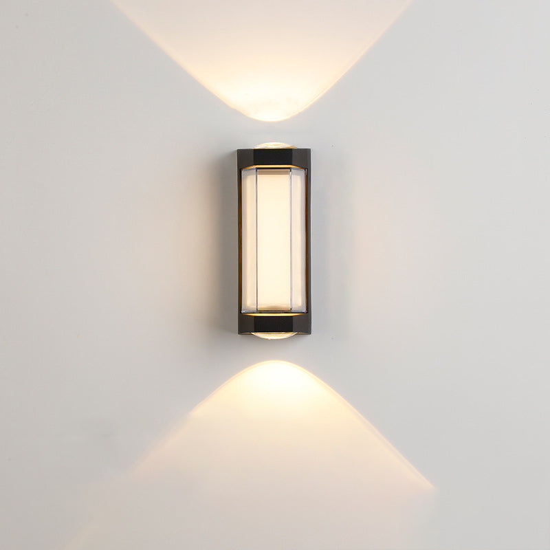 Moderne Einfachheit Rechteck Runde Diamant PC Aluminium LED Wandlampe Für Garten | Karnz
