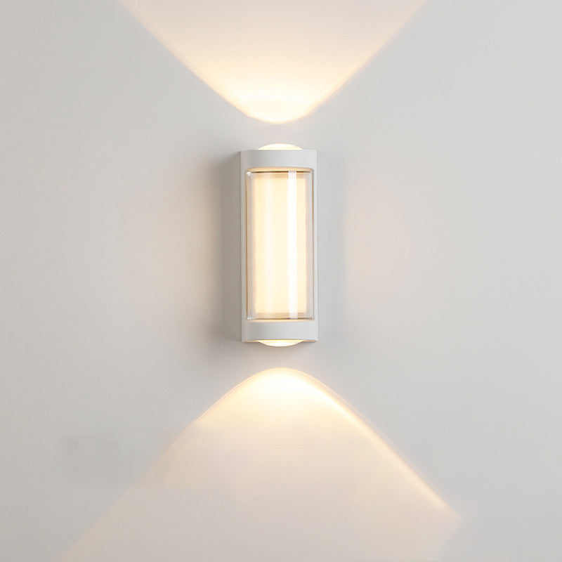 Moderne Einfachheit Rechteck Runde Diamant PC Aluminium LED Wandlampe Für Garten | Karnz