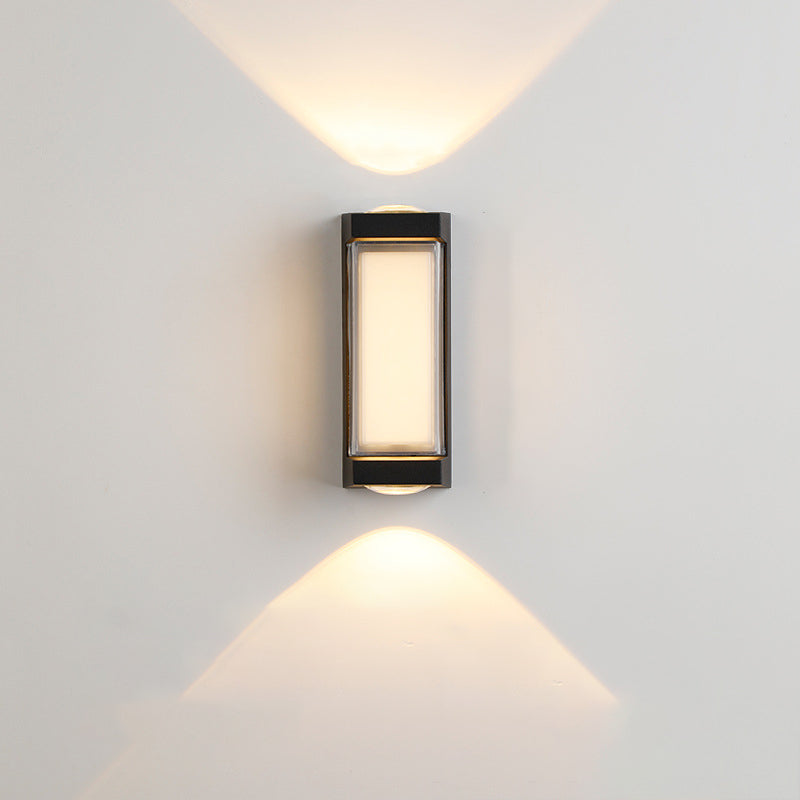 Moderne Einfachheit Rechteck Runde Diamant PC Aluminium LED Wandlampe Für Garten | Karnz