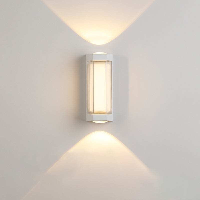 Moderne Einfachheit Rechteck Runde Diamant PC Aluminium LED Wandlampe Für Garten | Karnz