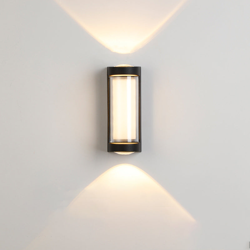 Moderne Einfachheit Rechteck Runde Diamant PC Aluminium LED Wandlampe Für Garten | Karnz