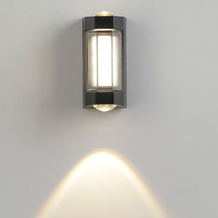Moderne Einfachheit Rechteck Runde Diamant PC Aluminium LED Wandlampe Für Garten | Karnz